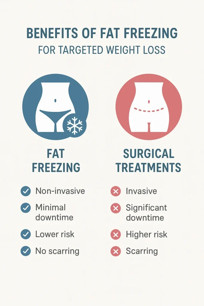 graphic showing the benefits of fat freezing Broxbourne