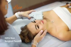 Woman having Hi-Fu to reduce wrinkles Broxbourne.